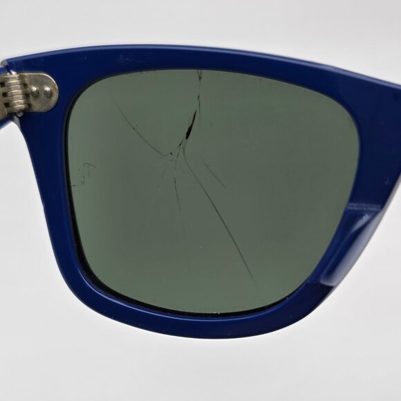 Ray-Ban RB2140 1112/58 Wayfarer Black on Blue Text Polarized G-15 Sunglasses - Picture 10 of 16